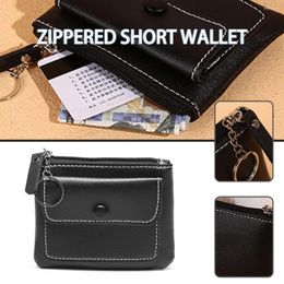 Storage Bags Leather Ladies Small Wallet Folding Coin Money Card Holder Bag High Quality Bank Wallets Zipper Purse