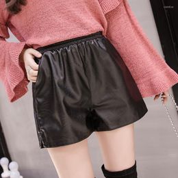 Women's Shorts 2023 Women High Quality Pu Leather Waist Wild Thin Fashion Black Plus Size S-3XL