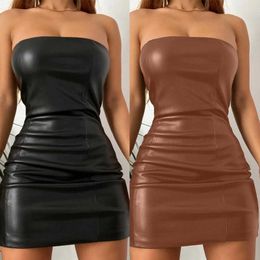 Designer Dresses Women Fashion Sexy Bra Dress Off Shoulder Temperament Slash Neck One-piece Skirt