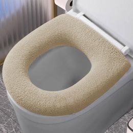 Toilet Seat Covers Bathroom Cover Pads Soft Warmer Cushion Stretchable Washable Memory Foam Mat Large