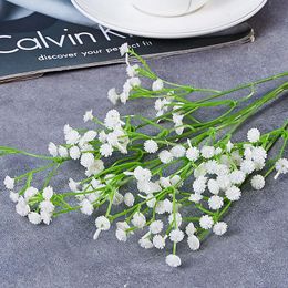 Decorative Flowers & Wreaths Single Bouquet Hand Feeling Simulation Fake Flower Plastic Glue Green Plant All Over The Sky Star Wedding Bride