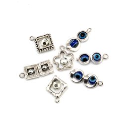 140Pcs 7style geometric pattern Alloy Metal Charms Pendant For DIY Earrings Necklace Jewellery Making