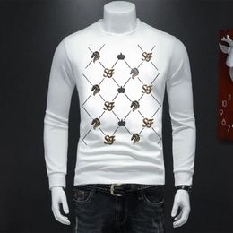 Men's Hoodies Luxury Male Sweater Rhinestone Design Tops Trend Brand MRHOME New Design Cotton Fashion Pullover Clothing Daily Dates Wear M-4XL