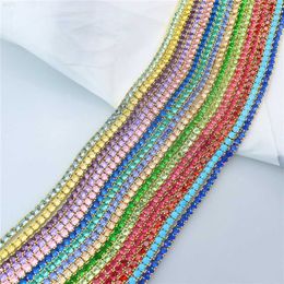 Iced Out Women Men Multicolor Jewelry Colorful Purple Green Red Pink Blue Diamond Necklace Icy Colored Rainbow Tennis Chain