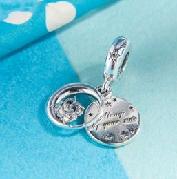 925 Sterling Silver Always by Your Side Owl Dangle Bead Fits European Jewellery Pandora Style Charm Bracelets