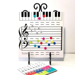 Blackboards 1 Set Magnetic Music Staff Board Erasable Paper Enjoyable Musical Theory Instruction Whiteboard Toy for Kids 230217