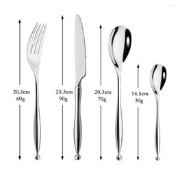 Flatware Sets Top Quality Silverware Bright Silver Dinnerware Set 18/10 Stainless Steel Knife Fork Spoon Cutlery Tableware