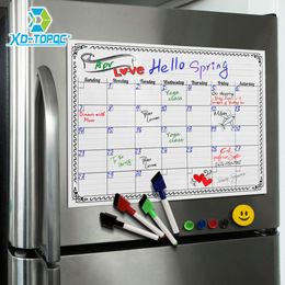 Whiteboards A3 Whiteboard Monthly Planner Magnetic Message Board Kitchen Daily Flexible Bulletin Memo Boards Fridge Magnet Drawing Calendar 230217