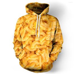 Men's Hoodies CNUUIKOOEK Sweatshirts 3D Delicious French Fries Printed Hooded Pocket Pullover Hoody Fashion