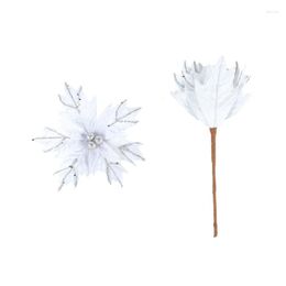 Christmas Decorations Artificial Glitter Flower With Rod Tree Decoration Garland Supplies For Wedding Birthday Party