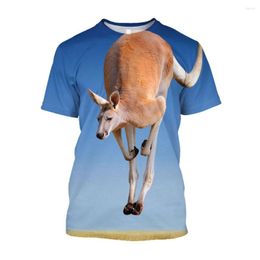 Men's T Shirts Jumeast 3D Animal Kangaroo Men T-shirts Casual Baggy Shirt Harajuku Fashion Streetwear Kawaii Youth Vitality Clothes T-shirty