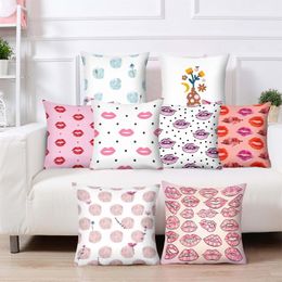 Pillow Lips Cases Decorative Pillowcases Printing For Living Room Nordic Cojin Sofa S Throw Cover 45cmx45cm