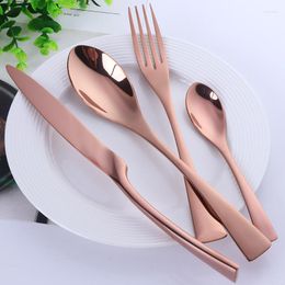 Flatware Sets Buyer Star 4-Piece Tableware Set Cutlery Stainless Steel 304 Utensils Kitchen Dinnerware Include Knife Fork Spoon 18/10