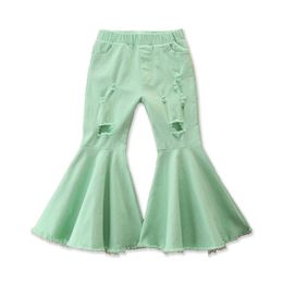 Jeans Baby Girls Wide Leg Flare Pants Fashion Toddler Kids Autumn Bell Bottom Ruffle Spring Trousers