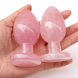 Decorative Figurines MOKAGY Hand Carved Natural Rose Quartz Stone Crystal Yoni Message Wand Point 80MM 1pc