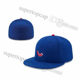 2023 Herren Baseball Full Closed Caps Sommer Marineblau Brief Knochen Männer Frauen Schwarz Farbe Alle 32 Teams Casual Sport Flat Fitted Hüte Chicago Mix Farben F24-01