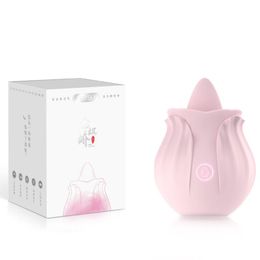 Vibrators Flower Shape Tongue Licking G Spot Vibrator Nipple Clitoral Stimulation Egg Clit Breast Massager Sex Toys For Women
