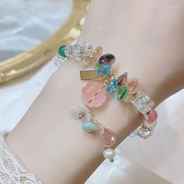 Bangle Natural Stone Pumpkin Colorful Beads Bracelet Buckle Lucky Bracelets