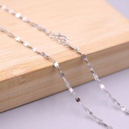 Chains Real Platinum Necklace Single Lip Link 2mm Pure Platinum950 Stamp Pt950 For Women 45cm Length Jewellery /3.6g Upscale Gift