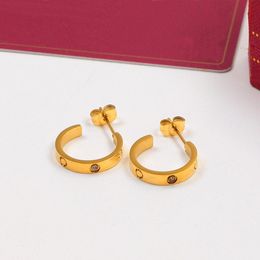 Top Quality Luxury Women Fashion Stud Classic Size Stainless Steel Couple Gifts Designer Jewellery Engagement Earrings