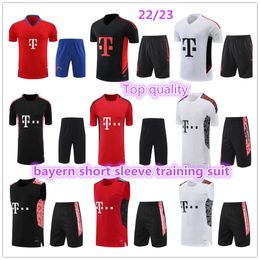 22 23 Bayern short sleeve adult tracksuit kit Soccer Jerseys surveytement 2022 /2023 sane GNABRY MULLER KIMMICH football sleeveless vest training suit set