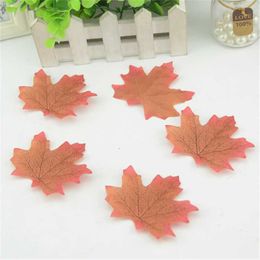 Decorative Flowers Wreaths 100pcs Artificial Silk Maple Leaves Multicolor Fake Flower Leaf For Wedding Decoration Background Scrapbooking Handcraft accesso