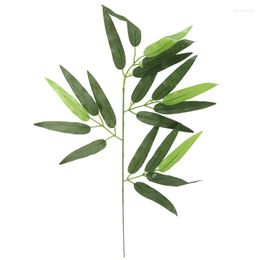 Decorative Flowers 50 PCS Artificial Green Bamboo Leaves Fake Plants Greenery For Home El Office Party Decoration