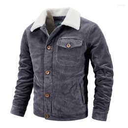 Men's Down 2023 Winter Corduroy Cotton Jacket Men Thick Keep Warm Sherpa Cashmere Casual Parker Wool Clothes For Snow Day Jackets