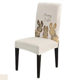 Chair Covers Easter Eggs Polka Dot Wood Grain Cover Dining Spandex Stretch Seat Home Office Decor Desk Case Set