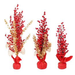 Decorative Flowers & Wreaths Christmas Artificial Berry Stems Table Centerpiece Branches For Party DecorDecorative