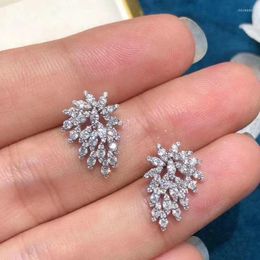 Stud Earrings 2023 Novel Clear Cubic Zirconia For Women Fashion Luxury Wedding Accessories Fancy Girls Party Jewellery