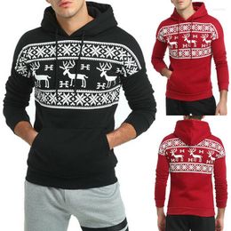 Men's Hoodies Men Christmas Casual Hoodie Hooded Long Sleeve Sweatshirt Xmas Pullover Jumper Tops