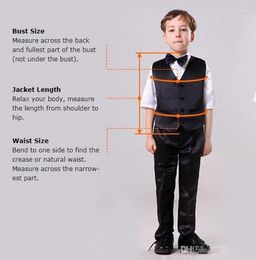 Men's Suits Cute Kid's Custome Made Fashion Tuxedos Children Clothing Set Formal Classic Flower's Boy Blazer(Jacket Pants Tie Vest)