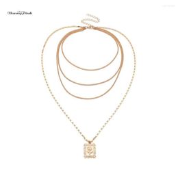 Choker Banny Pink Fashion Multi-Layer Dangle Pendant Statement Necklace For Women Sexy Chains Rose Clavicle Body Collar