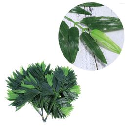 Decorative Flowers Leaves Artificial Bamboo Fake Greenery Branches Stems Decoration Green Faux Olive Leaf Palm Artifical Crafts Branch