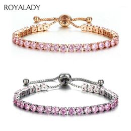 Charm Bracelets Fashion CZ Crystal Tennis Bracelet Luxury 4mm Shiny Cubic Zirconia Round Bangle For Women Men Rhinestone Bridal Jewelry1