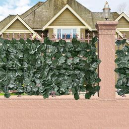 Decorative Flowers Artificial Privacy Fence Screen Outdoor Garden 19.6x118inch Faux Ivy Hedge Leaf And Vine Wall