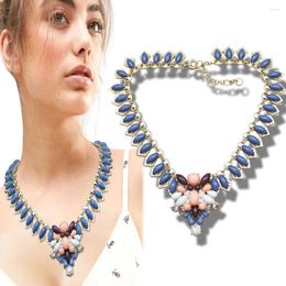 Necklace Earrings Set Cleopatra Statement Resin Stone Flower Choker Collar For Women Jewellery Boho Hipop