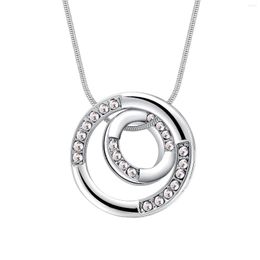 Pendant Necklaces NL-00230 In Women Jewelry Accessories Concentric Circle Rhinestone Necklace Bridesmaid Gift Drop & Wholesale Bulk