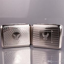 Smoking Pipes Stainless steel square portable 110mm general storage moisture proof flat metal box