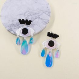 Dangle Earrings Acrylic Laser Funny Eyes Aesthetic Personality Water Drop Eyelashes Pendant Jewellery For Women Halloween Accessories