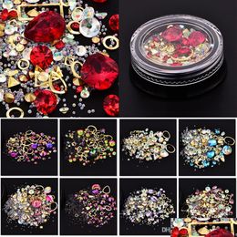 Nail Art Decorations Decoration Charm Gem Beads Rhinestone Hollow Shell Flake Flatback Rivet Mixed Shiny Glitter 3D Diy Accessories Dhqxa