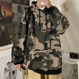 Men's Hoodies 2023 Autumn Mens Camouflage Tops Loose Casual Oversized Unisex Couple Korean High Street Vintage Pullover Sweatshirts
