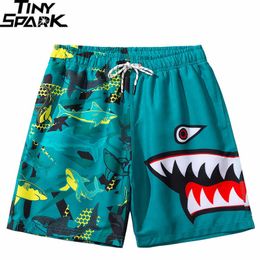 Men's Shorts 2023 Men Hip Hop Streetwear Shorts Shark Printed Shorts Harajuku Casual Track Shorts Sweatpants Summer Jogger Shorts Green J230218