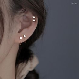 Stud Earrings Simple Hypoallergenic Small For Women Earring Piercing Square Ear Hook Bone Ring Thin Mini Trendy Jewelry