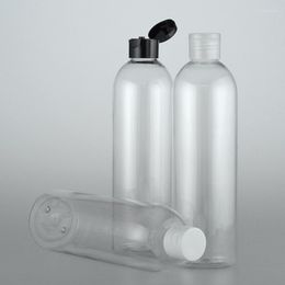 Storage Bottles Transparent White 400ML X 20 Emmpty Cosmetic Plastic Bottle For Lotion Packaging PET Flip Cap 400CC Shampoo Container