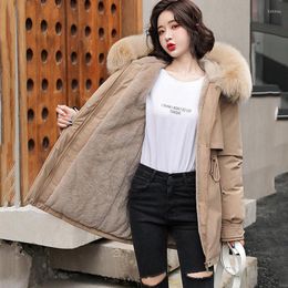 Women's Trench Coats Female Cotton Coat Thicken Warm Autumn Winter Jacket Women Casual Long Parka Overcoat Fur Lining Hooded Down