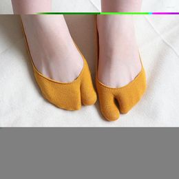 Women Socks Solid Colour Separated Toe Cotton Girls Ladies Summer Invisible Slippers Breathable Sport Low Tude