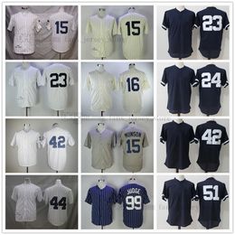 Movie Baseball Jerseys 15 Thurman Munson 16 Biege 23 Don Mattingly 24 Gary Sanchez 42 Mariano Rivera 44 Jackson 51 Williams 99 Judge 7 Mantle