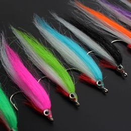 Fishing Hooks Tigofly 20 pcs 10 4cm UV Colours High Carbon Hook Polar Fry Salmon Trout Sea Bass Steelhead Minnow Fly Fishing Flies Lure Set 230220